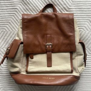 Cole Haan canvas and leather backpack